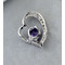 Violet de argint inima in forma de diamante bijuterii femei colier - Pagină 2