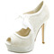 Dantelă elegantă cu toc înalt platformă impermeabilă pantofi pentru femei curele din satin banchet pantofi de nuntă pantofi moda - Pagină 2