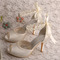 Pantofi de mireasă stiletto de mireasă sandale cu vârf deschis, pantofi de domnișoară de onoare de dimensiuni mari - Pagină 2