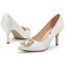 Pantofi de mireasă cu toc înalt, cu perle, pantofi de nuntă din satin alb - Pagină 1