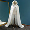 Iarnă cu glugă mantă lungă călucă caldă de pluș albă mantie groasă - Pagină 1