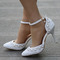 Sandale cu toc înalt cu sandale din stras din brad pantofi de nunta albi - Pagină 1