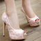 Dantelă pantofi de nunta cu tocuri albe platformă sandale banchet pantofi pantofi mireasa - Pagină 8