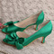 Pantofi de mireasa fluture din satin pantofi de domnișoară verde cu toc înalt stiletto tocuri înalte - Pagină 1