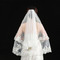 Voal de nunta voal scurt elegant voal foto real un strat de voal de mireasa alb ivoire - Pagină 1