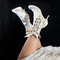 Cizme dama de moda cizme cu tocuri inalte dantela alba cizme de dama cizme de nunta - Pagină 4