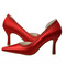 Pantofi de rochie de nunta stiletto roșu cu toc înalt, din satin - Pagină 4