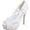 Dantelă pantofi de nunta cu tocuri albe platformă sandale banchet pantofi pantofi mireasa - Pagină 7