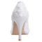 Dantelă de gură superficială, cu adâncime, încălțăminte brodată flori brodate cu tocuri înalte pantofi de nunta albi - Pagină 4