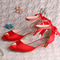 Pantofi de mireasă panglică stras pantofi de gură banchet pantofi de damă pantofi roșii de domnișoară de onoare - Pagină 5
