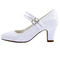 Pantofi de mireasă din dantelă albă cu toc gros vârf rotund pantofi de nuntă cu toc înalt pantofi de domnișoară de onoare - Pagină 3