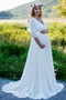 Rochie de mireasa Maternitate Elegant Fermoar V-gât adânc Suprapunere de dantela - Pagină 5