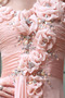 Rochie de seara Copil roz A-linie Şifon Flori Un umăr Mijlocul spate - Pagină 4