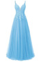 Rochie de seara Talie naturale Tul Formale A-linie Aplicatiile - Pagină 8