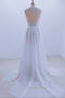 Rochie de mireasa Sheer Înapoi Bijuterie Pară Vară Dantela A-linie - Pagină 6