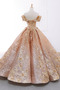 Rochie de bal Paiete Rozetă accentuată Pară A-linie Luxos Lung - Pagină 2