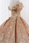 Rochie de bal Paiete Rozetă accentuată Pară A-linie Luxos Lung - Pagină 6