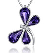 Dragonfly Femeile Crystal purpuriu de argint furnizarea de colier cu ridicata