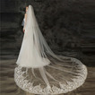 Voal de mireasă de coadă mare voal foto de nuntă cu voal de dantelă cu pieptene de păr