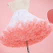 Jupon de tul umflat cu talie elastică roz, fuste de balet prințesă Lolita Cosplay, fustă tutu scurtă de nor curcubeu 45cm