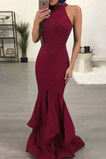 Rochie de seara Drapat Primăvară Talie naturale Fermoar Elegant