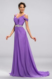 Rochie de seara Sifon Primăvară A-linie Nuntă Fermoar Elegant