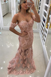 Rochie de bal Minge Mâneci plafonate Dantelă De pe umăr Sexy