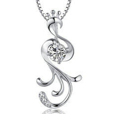 Inlaid diamant Colier de argint de moda feminin Peacock