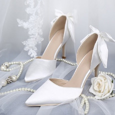 Pantofi albi de mireasa pantofi de mireasa din satin tocuri inalte modele de toamna si iarna