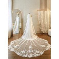 Voal de dantelă vintage alb fildeș voal de nuntă biserică voal de lux