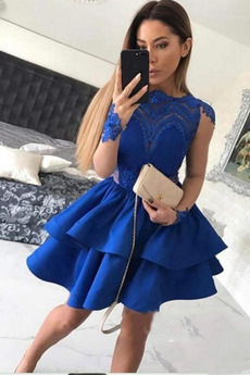 Rochie de cocktail Şic Multi strat Talie naturală Leagăn Mediu