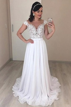 Rochie de mireasa Talie naturală Sexy V gâtului A-linie Plajă