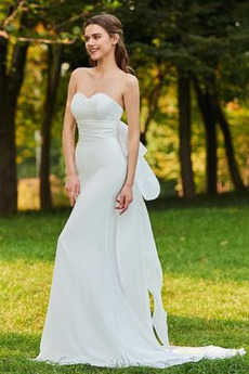 Rochie de mireasa Teacă Elegant În aer liber Talie naturale Sheer Înapoi