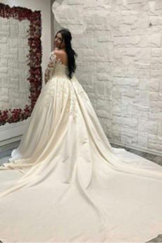 Rochie de mireasa Mâneci lungi Plajă Regal Epocă Talie naturale