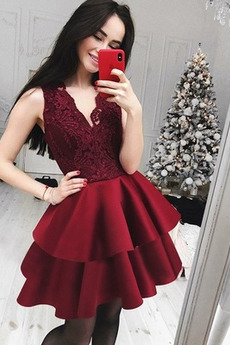 Rochie de cocktail Sexy Fără mâneci Aplicatiile Suprapunere de dantela