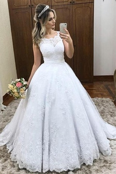 Rochie de mireasa Iarnă Arc accentuată Talie naturale Fermoar