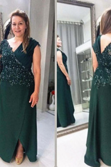 Rochie de mama Marime mare Etaj lungime V-gât adânc Asimetrice