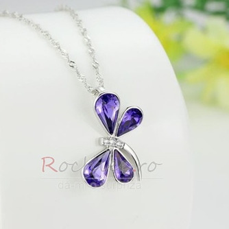 Dragonfly Femeile Crystal purpuriu de argint furnizarea de colier cu ridicata - Pagină 3