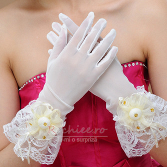 Ivory Scurt Translucent Hall Beading Mănuși de nuntă Finger Finger - Pagină 1