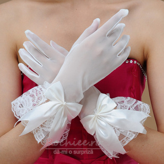 Ivory Scurt Translucent Hall Beading Mănuși de nuntă Finger Finger - Pagină 3