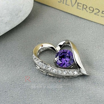 Violet de argint inima in forma de diamante bijuterii femei colier - Pagină 1