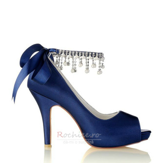 Pantofi cu strasuri cu perle Încălțăminte pentru domnișoară de onoare de nuntă Tocuri înalte de mireasă - Pagină 3