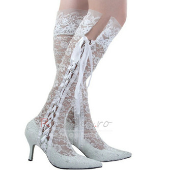 Moda dantelă sexy dantelă goală cizme pentru femei cizme de dantelă de nuntă - Pagină 2