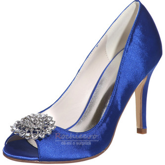 Sandale stiletto stofă impermeabilă din satin mireasa pantofi petrecere de nunta moda - Pagină 3