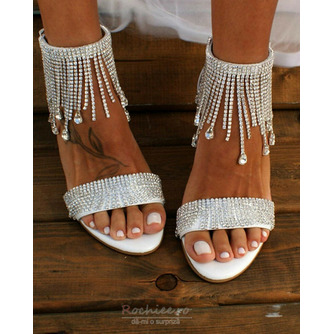 Sandale noi din stras Sandale cu toc gros Sandale de nunta pentru banchet - Pagină 2