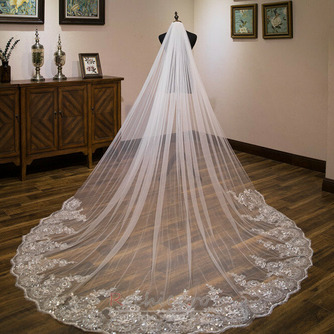 Voal de mireasa accesorii nunta voal cu pieptene de par voal din dantela cu paiete lungime 3 metri - Pagină 1
