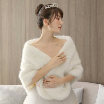Rochie de mireasă cu blană de mână de imitație cu cămașă căptușită haină caldă - Pagină 3