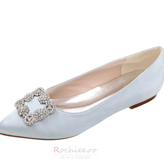Pantofi pentru femei cu vârf plat, pantofi clasici de mireasă din sifon satinat - Pagină 4