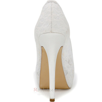 Dantelă pantofi de nunta cu tocuri albe platformă sandale banchet pantofi pantofi mireasa - Pagină 4