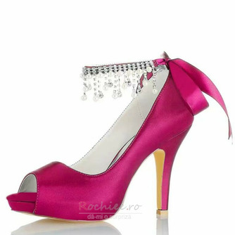 Pantofi cu strasuri cu perle Încălțăminte pentru domnișoară de onoare de nuntă Tocuri înalte de mireasă - Pagină 9